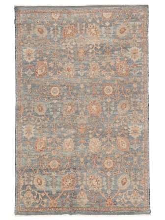 Oushak Indo Rug 194X298 Brown/Dark Grey Wool, India