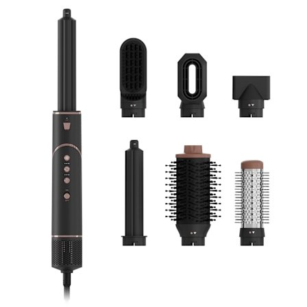 Hårstyler med 7 udskiftelige spidser og ionteknologi