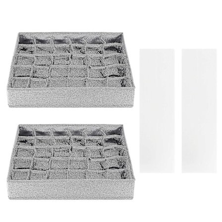 Strumpor Underkläder Låda Organizer med fast botten, 30 celler Skåp Garderob Förvaringslådor Avdelare