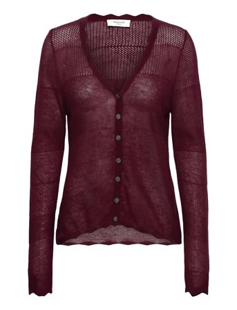 Rosemunde Rwlotus Tencel Ls Cardigan - Burgundy - L