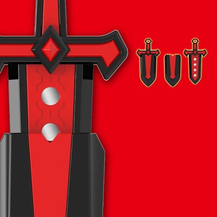 Infällbart svärd 3D- printed Gravity Toy SVART