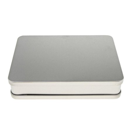 Suorakulmainen tyhjä peltirasia karkkien pillereiden säilytyskotelo kodin järjestäjä