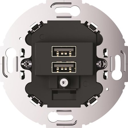Hager 260215 Ladduttag 3000 mA, 100-240V Svart, Strömbrytare & vägguttag
