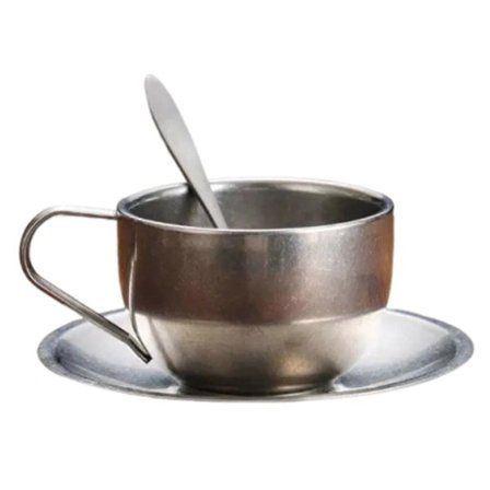 Kaffekrus i rustfrit stål, sæt, tåler opvaskemaskine, genanvendelig tekop til latte, mælk, te