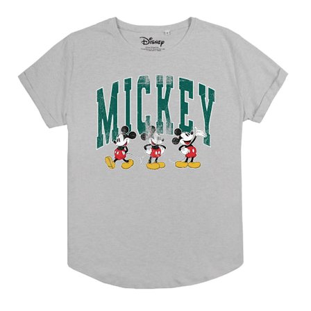 Disney Dam/Kvinnor Mickey Mouse Löpar T-Shirt L Sports Grey