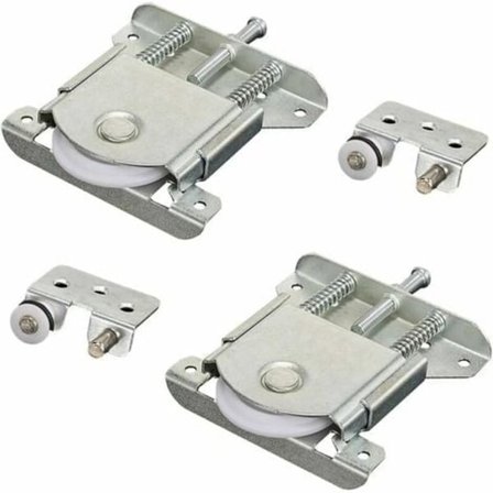 Skabslågedør Rullehjul, Skydedørsdele til Garderobeskab, Hjul, Ruller, Garderobeskinner 2 stk