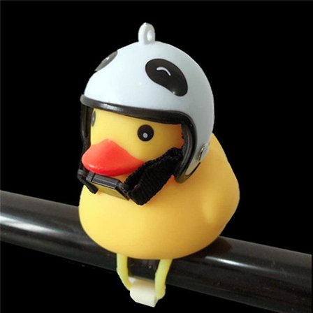 1pcs Cartoon Yellow Silica Gel Little Duck Shape Bicycle Bells Shining Mountain Bike Handlebar Duck Head Light Accessories