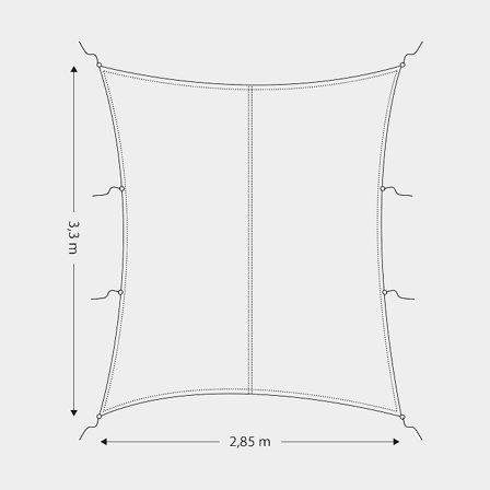 Toldo solar / protección solar para barco para bañera, rectangular, 285 x 330 cm