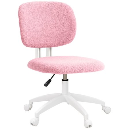 Työtuoli Ergonominen Pöytätuoli Korkeussäädettävä Tietokonetuoli Ilman Käsinojaa Pyörivä Tuoli Velvet Pink