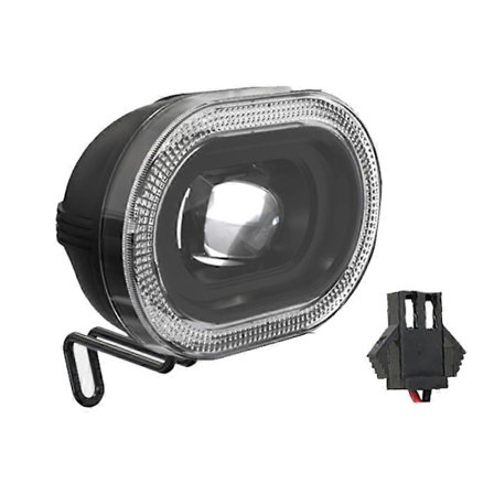 E-sykkel LED frontlykt DC12V-48V Ebike 2 ledninger SM Plugg Frontlampe Lys for snøscooter Sykkel Scooter Mo