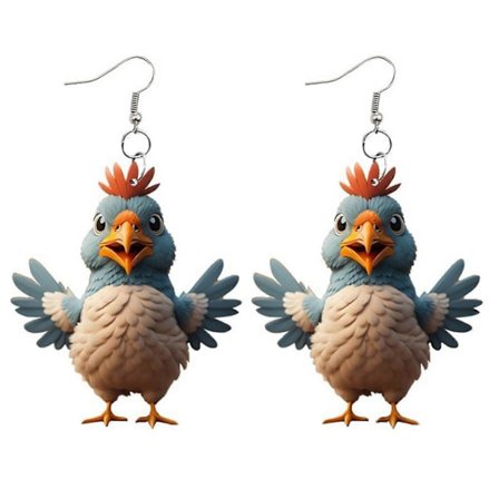 Søte tegneserie kylling øredobber for kvinner Søte ørepynt Trendy ørekroker Sjarm Ornament Smykketilbehør