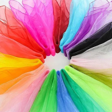 12-pack Chiffong Fyrkantiga Scarves För Dans - 45/60/70cm, Godisfärger