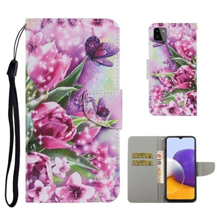 Wonderland Samsung Galaxy A22 5G Läppäkotelo - Beautiful Flower