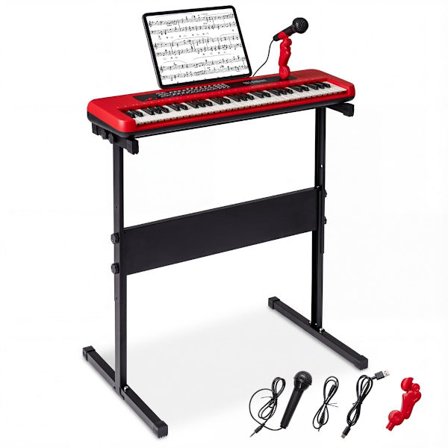 61-koskettiminen lasten pianokoskettimisto, säädettävä jalusta ja mikrofoni