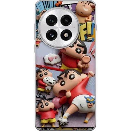 Yhteensopiva Puhelinkuori OnePlus 13 Crayon Shin-chan kollaasi hauskoilla poseilla värikäs tyyli huumoristinen anime-inspiroitu motiivi