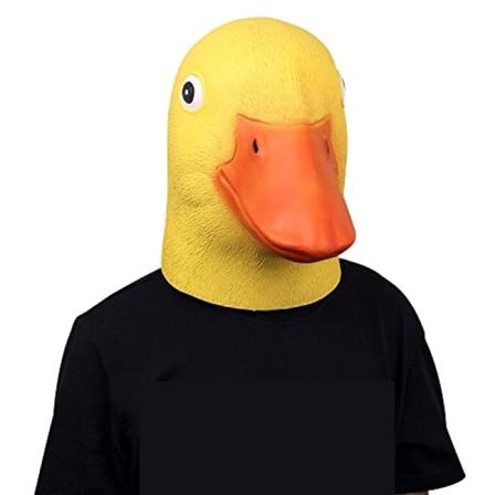 Gul Anka Mask Quacker Latex Made Soft COS Söt Gul Anka Huvudbonader Halloween Fest Cosplay Props