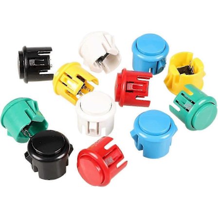 12 stk. 30 mm trykknappbryter replika Sanwa Obsf-30 Obsc-30 Obsn-30 knapp DIY arkade kampspillsett og Super Street Fighter-spill [BR]
