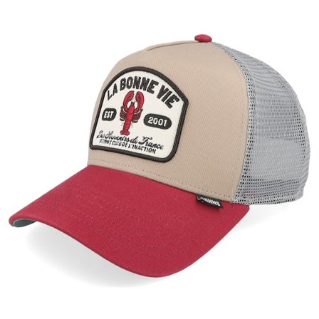 Djinns - Beige trucker Cap - Hft Cap La Bonne Vie Khaki/Red/Grey A-Frame Trucker @ Hatstore