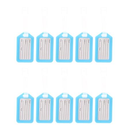 10 stk. Bagagemærker Kuffertlabel Bagage Bærbar Label Rejse Sky blue