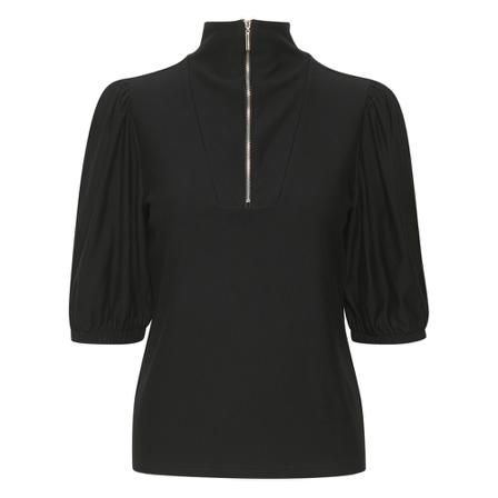 Gestuz Rifa zipper tee Sort, Dame Bluser