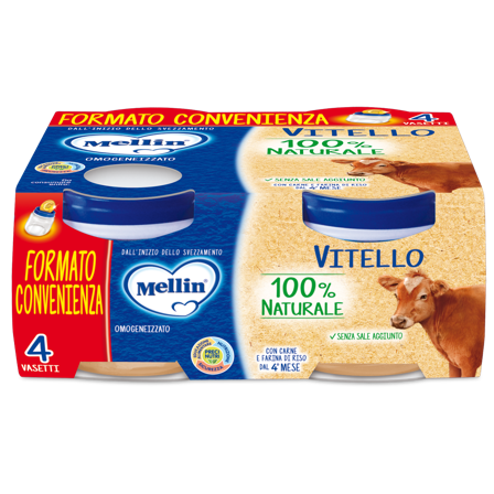 Mellin Omogeneizzato Vitello 4 Vasetti X80g
