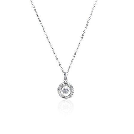 Rundt halskjede bankende hjerte lett luksus allsidig nisjedesign halskjede utsøkt gave til kjærester