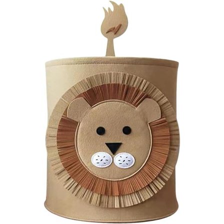 Söpö kokoontaitettava huopakorinen pyykkikori, lasten pyykkikori, pojat ja tytöt, toimisto, makuuhuone, vaatteet, lelut (leijona) 35 * 37 cm ilman 