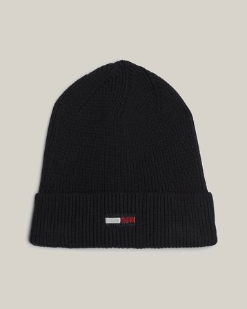 Tommy Hilfiger TJW ELONGATED FLAG BEANIE Svart Mössor Tjej - Kids Brand Store