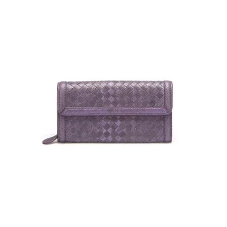 Bottega Veneta Vintage, Pre-owned Leather wallets Paars, Dames, Maat:ONE Size