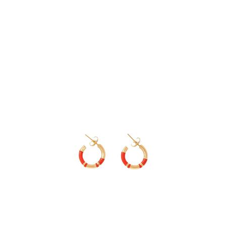 Aurélie Bidermann Positano Coral mini creoles , Geel , Dames , Maat: ONE Size Oorbellen