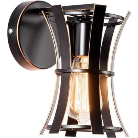 Retro industriell vegglampe vegglampe stue kjøkken soverom spisestue korridor (uten pære) svart BF