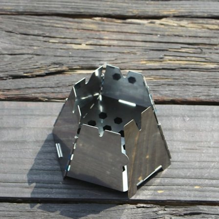 Amazon Rostfritt Stål Camping Vindtätt Kök Utomhus Mini Portabelt Hopfällbart Vedspis BBQ Spis[YATOUT]