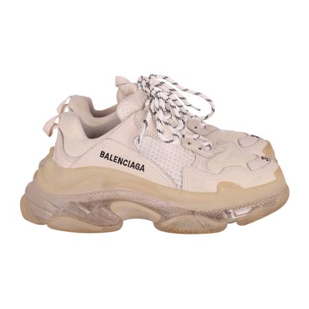Balenciaga Vintage Pre-owned Balenciaga Triple S Clear Sole Sneakers in White Leather vit, Dam, Dam, Storlek: 37 EU