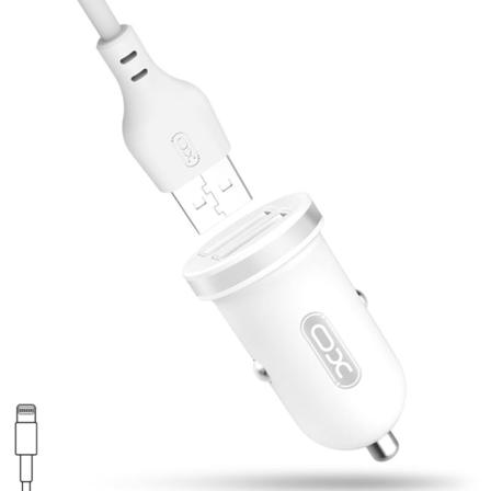 Xo Billaddare För Iphone / Ipad 1m 2.1a 2x Usb - Vit Vit