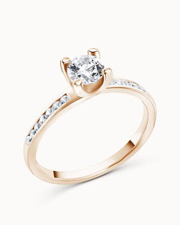 Side-stone Ring Charlotte 18K Rose Gold Natural Diamond 0.50 Carat - Engagement Rings & Wedding Rings from Vanbruun