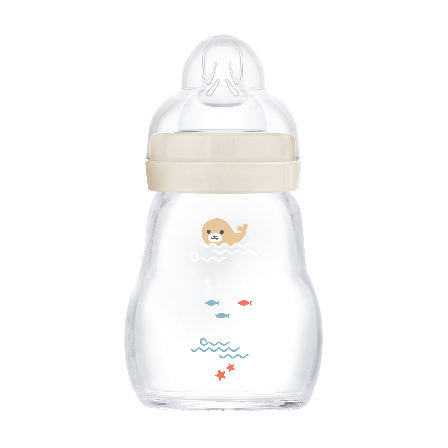 MAM Feel Good Tåteflaske Glass, Beige, 170 ml