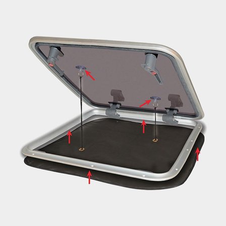 Mosquito net for boat (deck hatch) Waterline Design Popup, universal, 720 x 720 mm