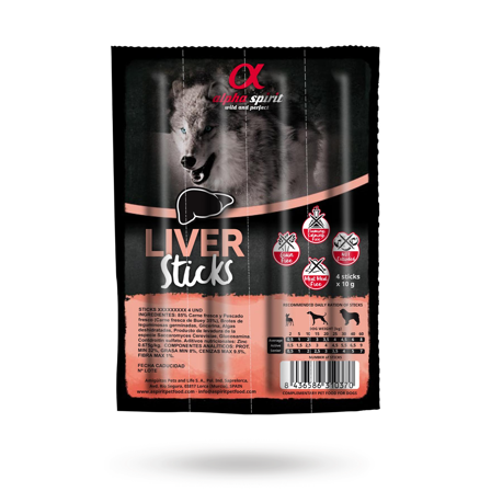 Alpha Spirit Liver Sticks 40g - Matskåler, Hundegobiter & Tyggeben til hund & katt på Doggie.no - Hundegodbiter, Tyggebein & matskåler