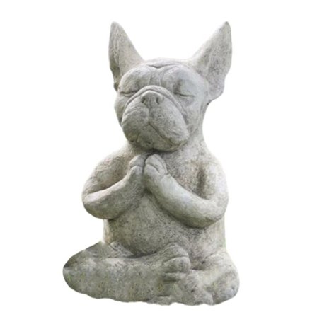 Udendørs Fransk Bulldog Have Statue Meditation Resin Håndværk Hund Mindesmærker D