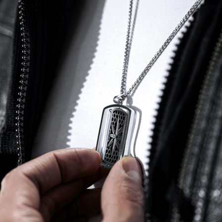 Collar con placa de identificación de acero carus Kayden para hombres - Placas de identificación