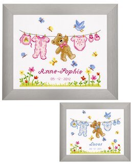 Broderikit Födelsetavla Hänger på to