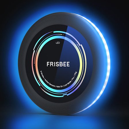 Lysende Frisbee - RGB-lys, Oppladbar, 50 LED-lys Super Sterk, Bevegelsessensor Smartmodus, Egnet for Terrasse, Plen, Felt, Utendørsspill
