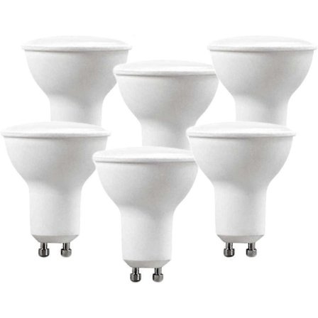 GU10 5W 220V 400 Lumen LED-lampa, 120 graders vinkel, Opal Diffuser, 6000k (X6, Kallvit) [Energiklass A++]