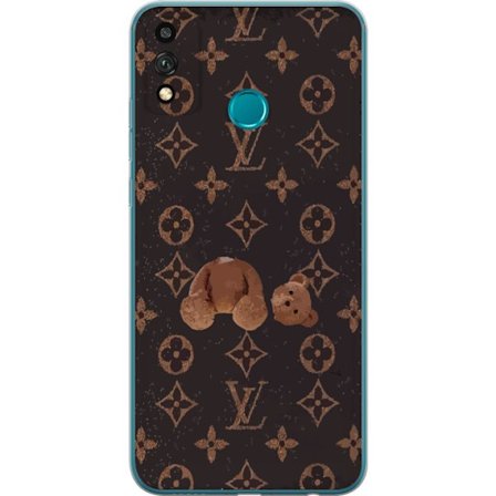 Yhteensopiva Puhelinkuori Honor Honor 9X Lite Ylellinen monogrammikuvio rikkinäisellä nalletaustalla pimeässä muotiestetiikassa