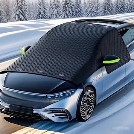 Universelt frontrutedeksel for biler og SUV-er, slitesterkt Oxford-stoff med UV-beskyttelse, vinterfrost- og snøskjold, enkel å installere