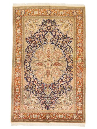 Orientalischer Täbriz 40 Raj Teppich 139X220 Braun/Beige Wolle, Persien