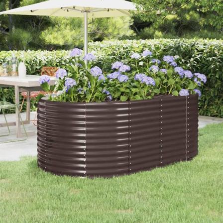 Vidaxl Planteringskruka Pulverlackerat Stål 175x100x68 Cm Brun Brun