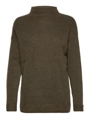 Slfmola Ls Knit Highneck B Villapaita Khaki Green Selected Femme