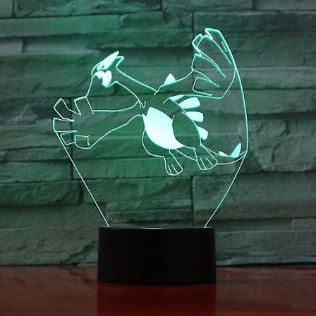 Dragon Lugia 3d Led Nattljus Sovrumsbordslampa
