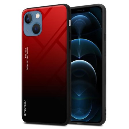 Fodral till Apple iPhone 13 MINI Skal i RÖD - SVART Fodral Skyddsskydd tvåfärgad TPU